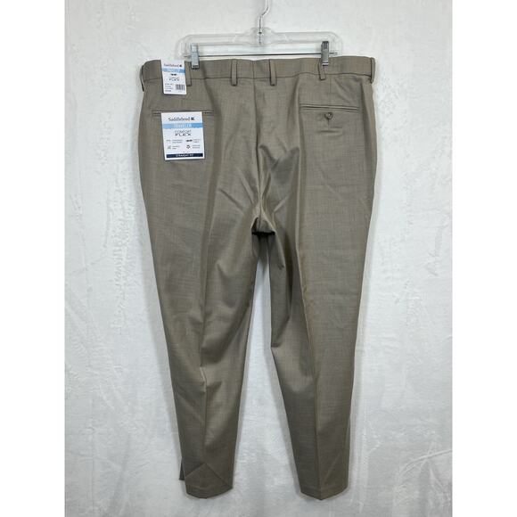 Saddlebred Other - NWT Saddlebred Dress Pants Mens 42X29 273 Lt. Beige Straight Fit Comfort Flex FS